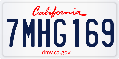 CA license plate 7MHG169