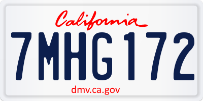 CA license plate 7MHG172