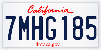 CA license plate 7MHG185