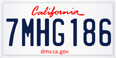 CA license plate 7MHG186