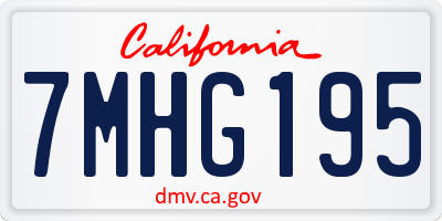 CA license plate 7MHG195
