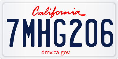 CA license plate 7MHG206