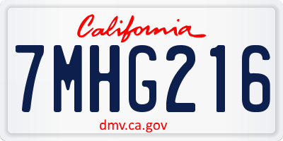 CA license plate 7MHG216