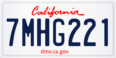CA license plate 7MHG221