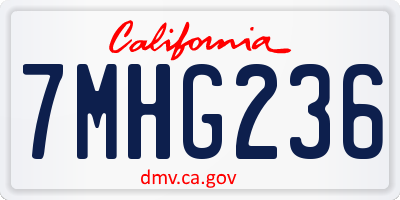 CA license plate 7MHG236