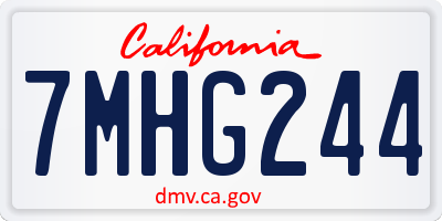 CA license plate 7MHG244