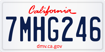 CA license plate 7MHG246