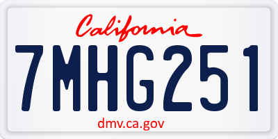 CA license plate 7MHG251