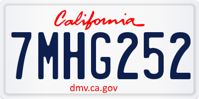 CA license plate 7MHG252