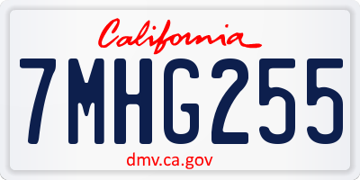 CA license plate 7MHG255