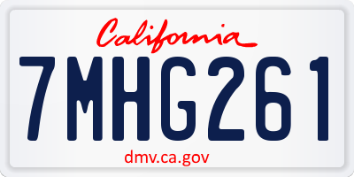 CA license plate 7MHG261