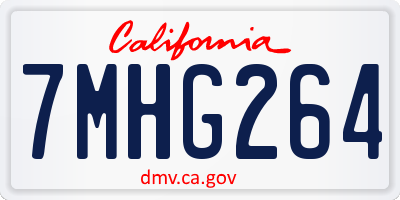 CA license plate 7MHG264