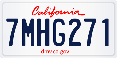 CA license plate 7MHG271