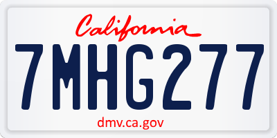 CA license plate 7MHG277