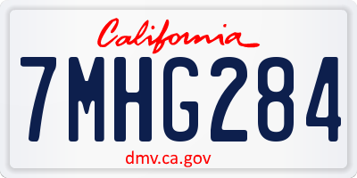 CA license plate 7MHG284