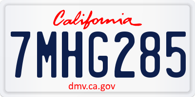 CA license plate 7MHG285