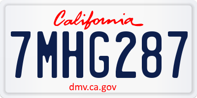CA license plate 7MHG287