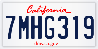 CA license plate 7MHG319