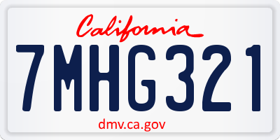 CA license plate 7MHG321