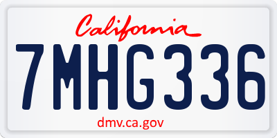 CA license plate 7MHG336