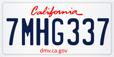 CA license plate 7MHG337