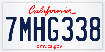 CA license plate 7MHG338