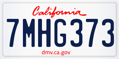 CA license plate 7MHG373