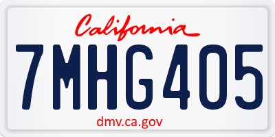 CA license plate 7MHG405
