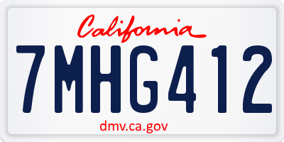CA license plate 7MHG412