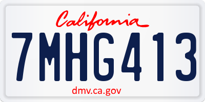 CA license plate 7MHG413