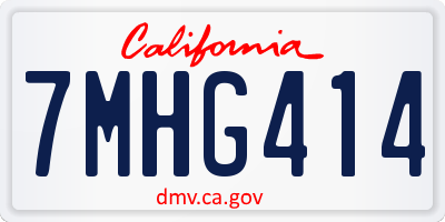 CA license plate 7MHG414