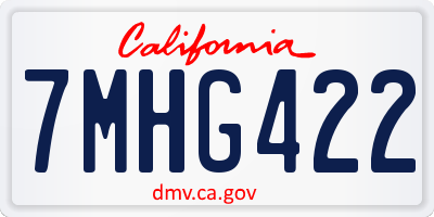 CA license plate 7MHG422