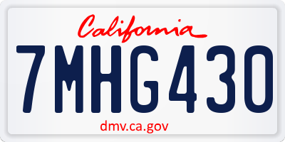 CA license plate 7MHG430