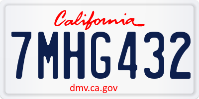 CA license plate 7MHG432