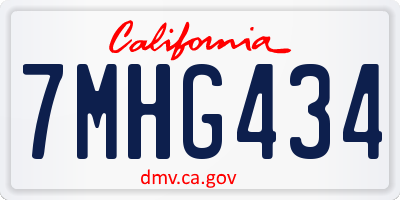 CA license plate 7MHG434