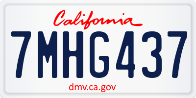 CA license plate 7MHG437