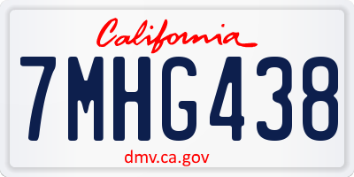 CA license plate 7MHG438