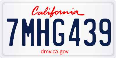 CA license plate 7MHG439