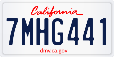 CA license plate 7MHG441