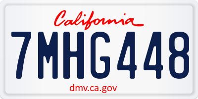 CA license plate 7MHG448