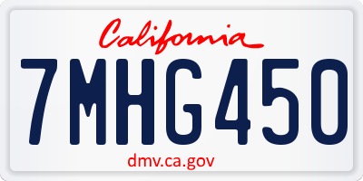 CA license plate 7MHG450
