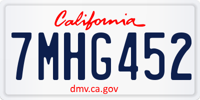 CA license plate 7MHG452