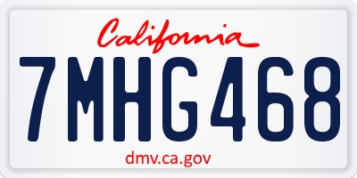 CA license plate 7MHG468