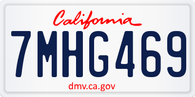CA license plate 7MHG469
