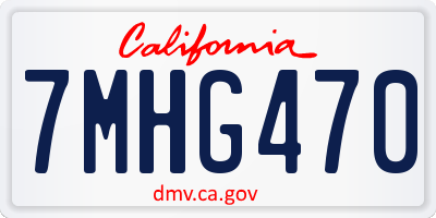 CA license plate 7MHG470