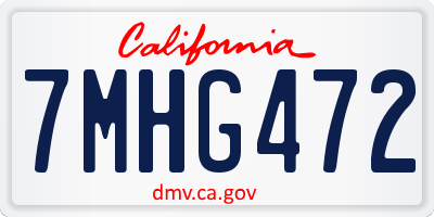 CA license plate 7MHG472