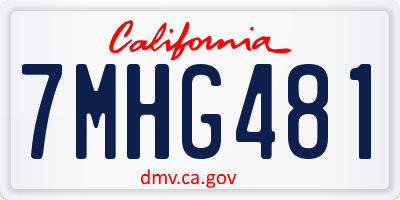 CA license plate 7MHG481