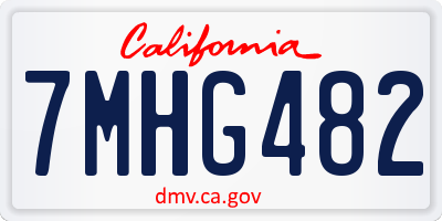CA license plate 7MHG482