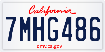 CA license plate 7MHG486