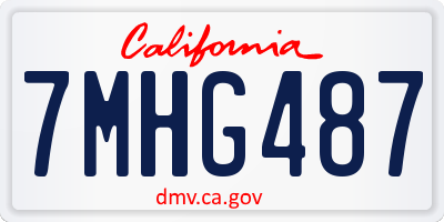 CA license plate 7MHG487